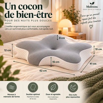 Oreiller Ergonomique à Mémoire de Forme – Douce Nuit
